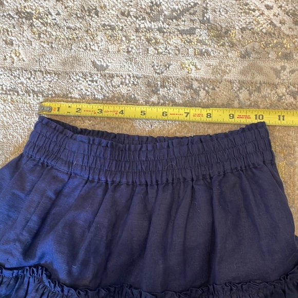 Hill House Navy Linen Tiered Paz Mini Skirt - Picture 8 of 9